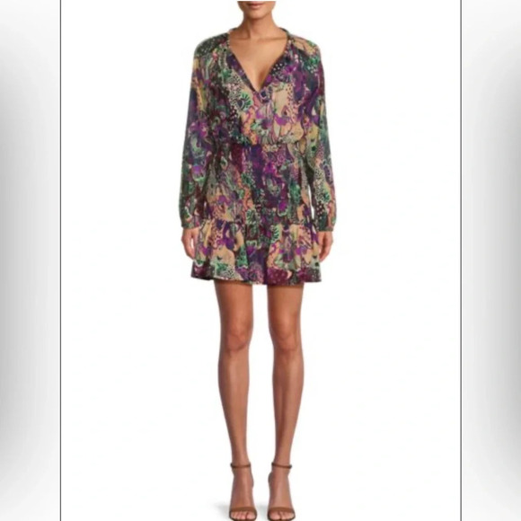 A.L.C. Callie Floral Shirred Mini Dress Size 4 - Picture 1 of 13